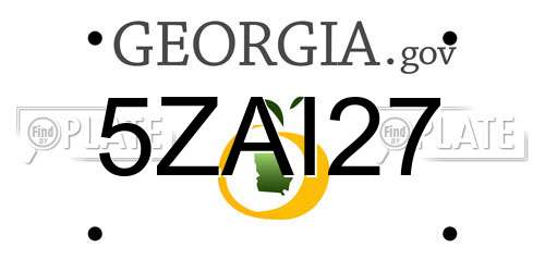 5ZAI27 Georgia License Plate