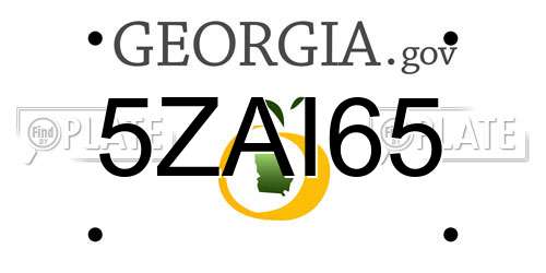 5ZAI65 Georgia License Plate