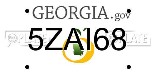5ZAI68 Georgia License Plate