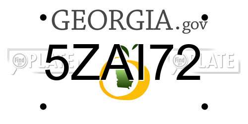 5ZAI72 Georgia License Plate