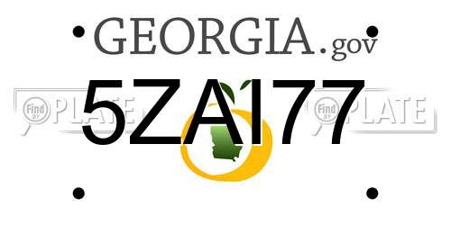 5ZAI77 Georgia License Plate