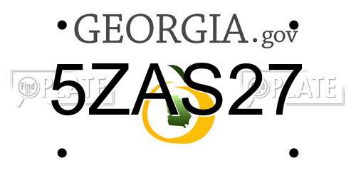 5ZAS27 Georgia License Plate