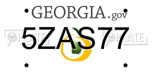5ZAS77 Georgia License Plate