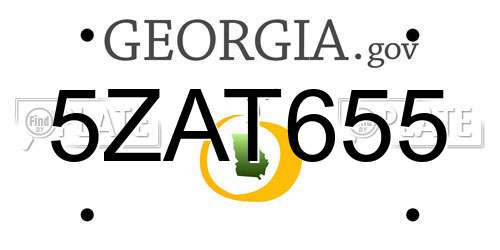 5ZAT655 Georgia License Plate