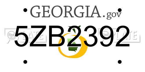 5ZB2392 Georgia License Plate