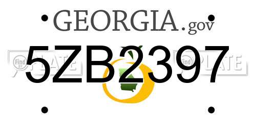 5ZB2397 Georgia License Plate