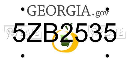 5ZB2535 Georgia License Plate