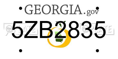 5ZB2835 Georgia License Plate