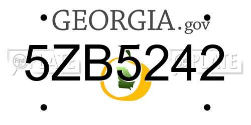5ZB5242 Georgia License Plate