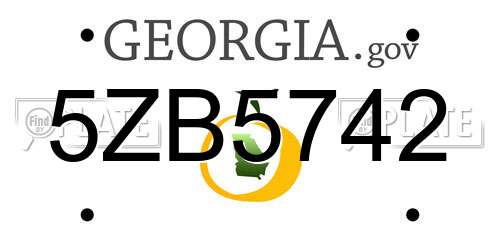 5ZB5742 Georgia License Plate