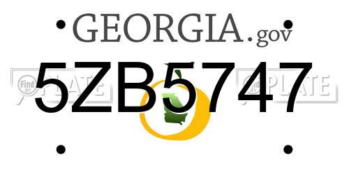 5ZB5747 Georgia License Plate