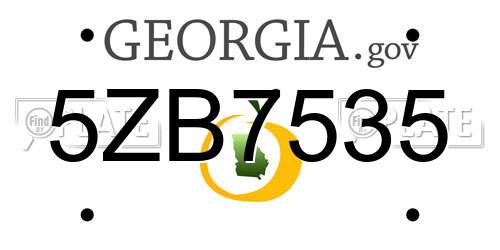5ZB7535 Georgia License Plate