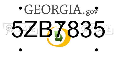 5ZB7835 Georgia License Plate