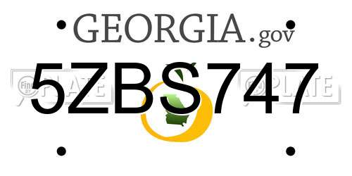 5ZBS747 Georgia License Plate