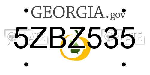 5ZBZ535 Georgia License Plate