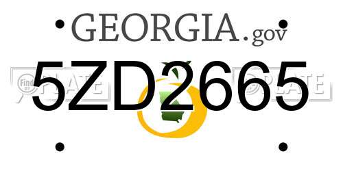 5ZD2665 Georgia License Plate