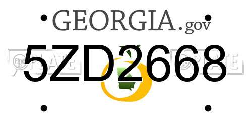 5ZD2668 Georgia License Plate