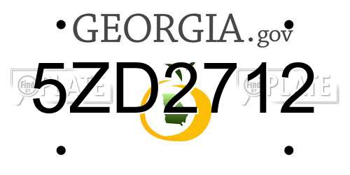 5ZD2712 Georgia License Plate