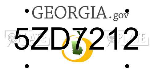 5ZD7212 Georgia License Plate