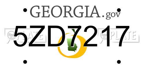 5ZD7217 Georgia License Plate
