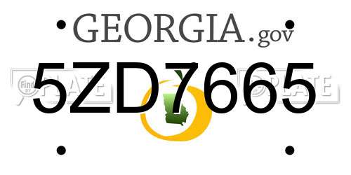 5ZD7665 Georgia License Plate