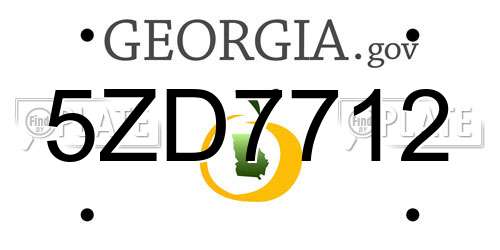 5ZD7712 Georgia License Plate