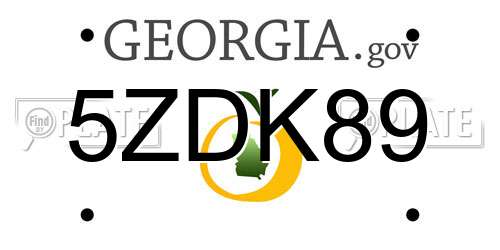 5ZDK89 Georgia License Plate
