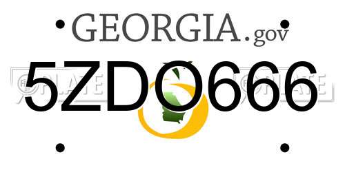 5ZDO666 Georgia License Plate