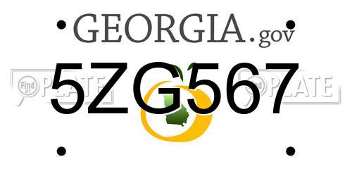 5ZG567 Georgia License Plate