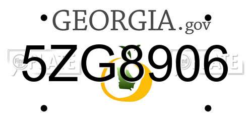 5ZG8906 Georgia License Plate