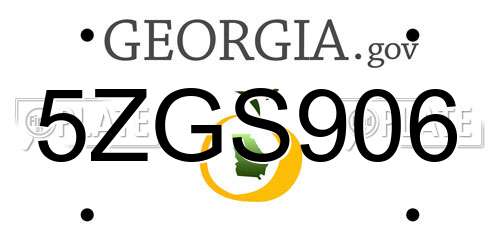 5ZGS906 Georgia License Plate
