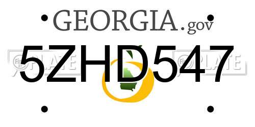5ZHD547 Georgia License Plate