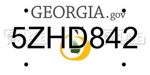 5ZHD842 Georgia License Plate
