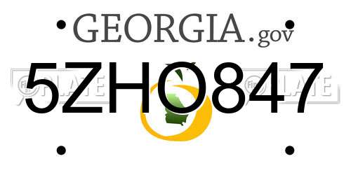 5ZHO847 Georgia License Plate