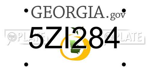 5ZI284 Georgia License Plate