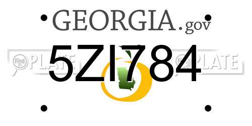 5ZI784 Georgia License Plate