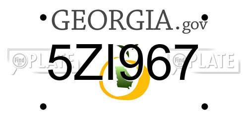 5ZI967 Georgia License Plate