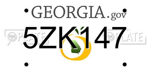 5ZK147 Georgia License Plate