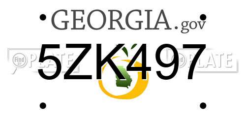5ZK497 Georgia License Plate