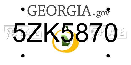 5ZK5870 Georgia License Plate