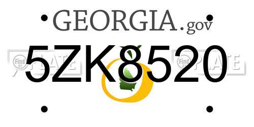 5ZK8520 Georgia License Plate