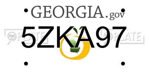 5ZKA97 Georgia License Plate