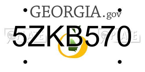 5ZKB570 Georgia License Plate