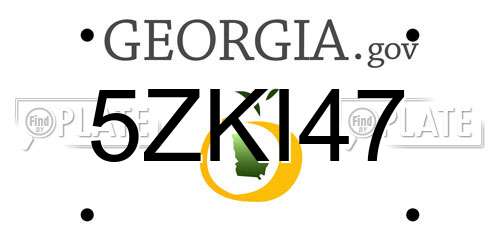 5ZKI47 Georgia License Plate