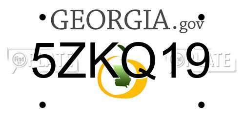 5ZKQ19 Georgia License Plate