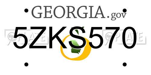5ZKS570 Georgia License Plate
