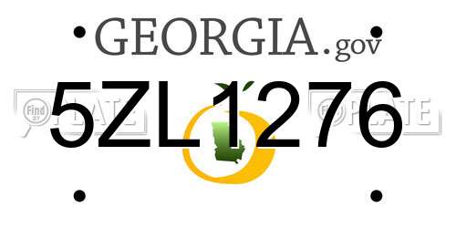 5ZL1276 Georgia License Plate