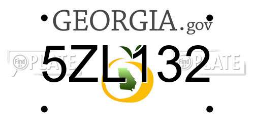 5ZL132 Georgia License Plate