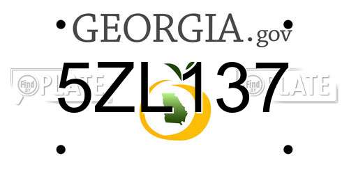 5ZL137 Georgia License Plate