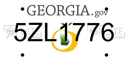 5ZL1776 Georgia License Plate